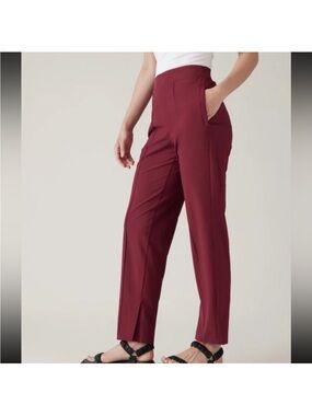 Athleta Brooklyn ankle pant burgundy red 10